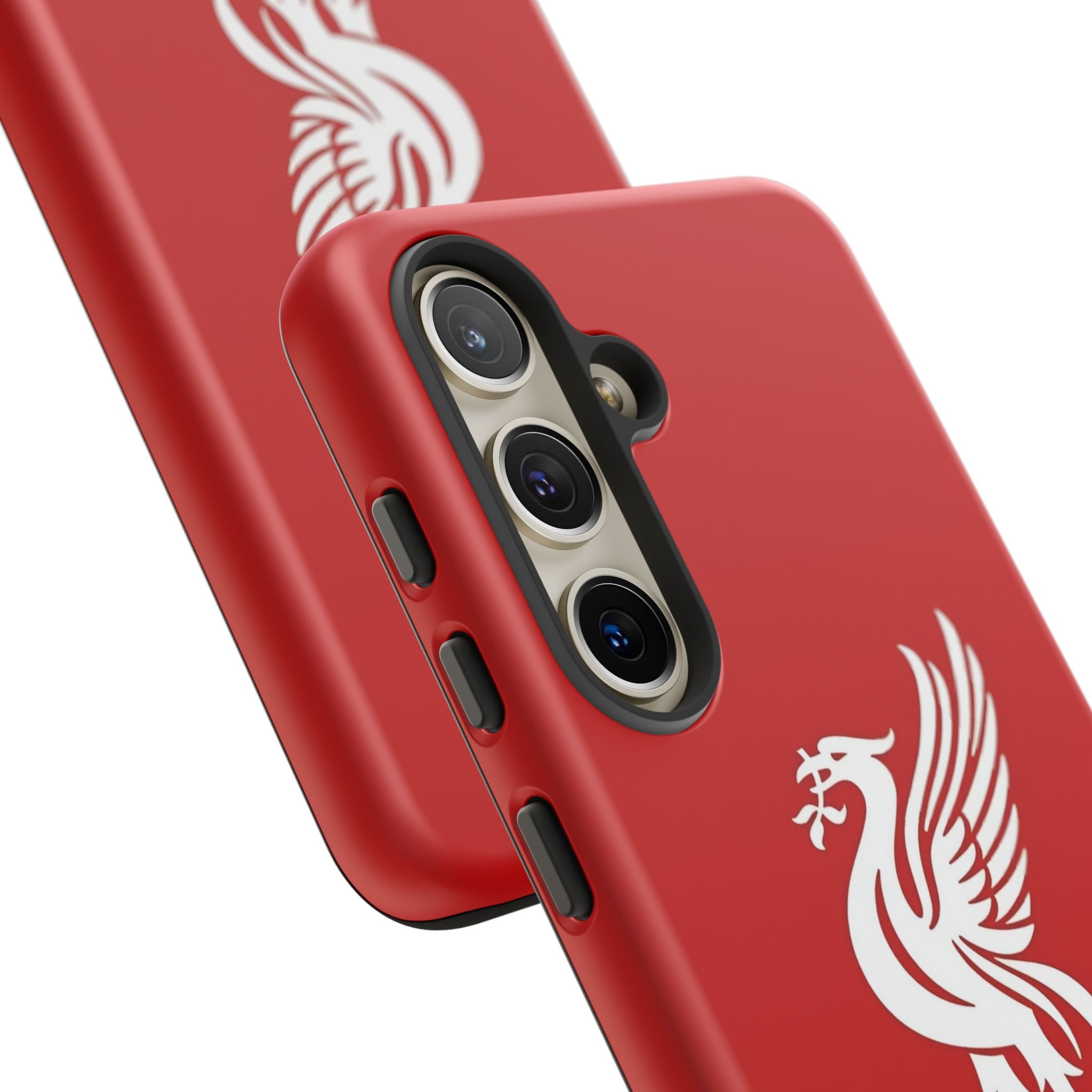 Personalized Red Phone Case — Liverbird Design with Custom Name
