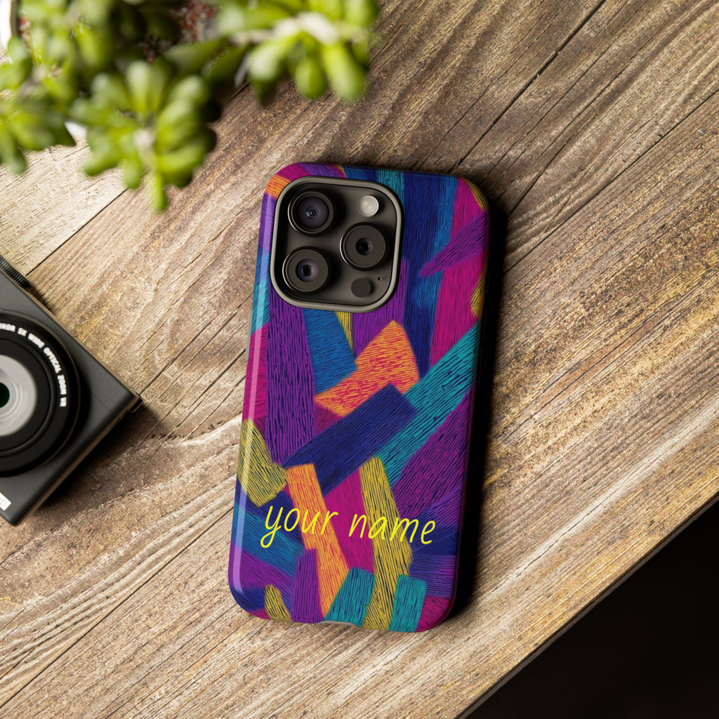 Personalized Colorful Abstract Phone Case — Custom 'your name' Design