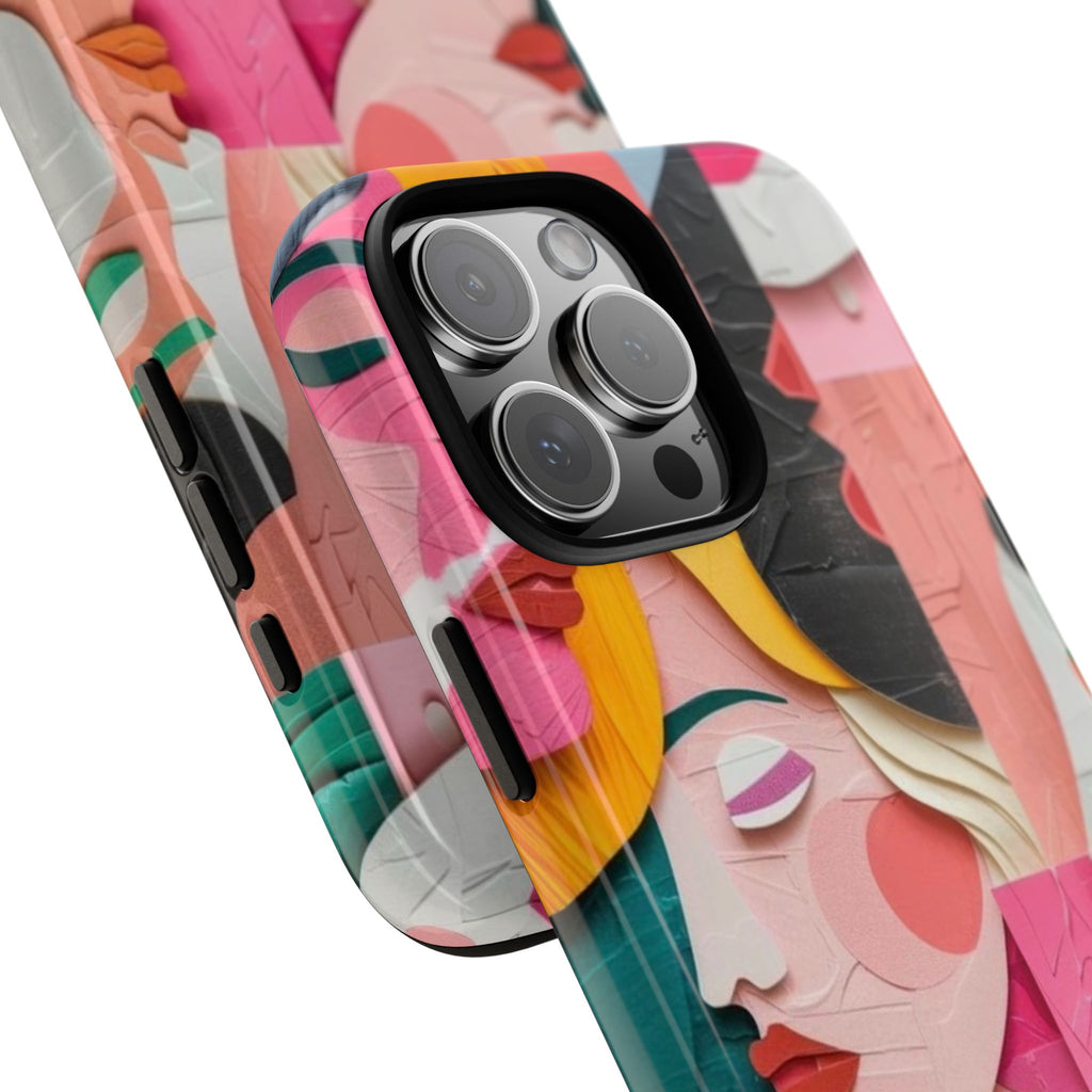 Abstract Faces Phone Case — Colorful Pop Art Personalized Tough Case