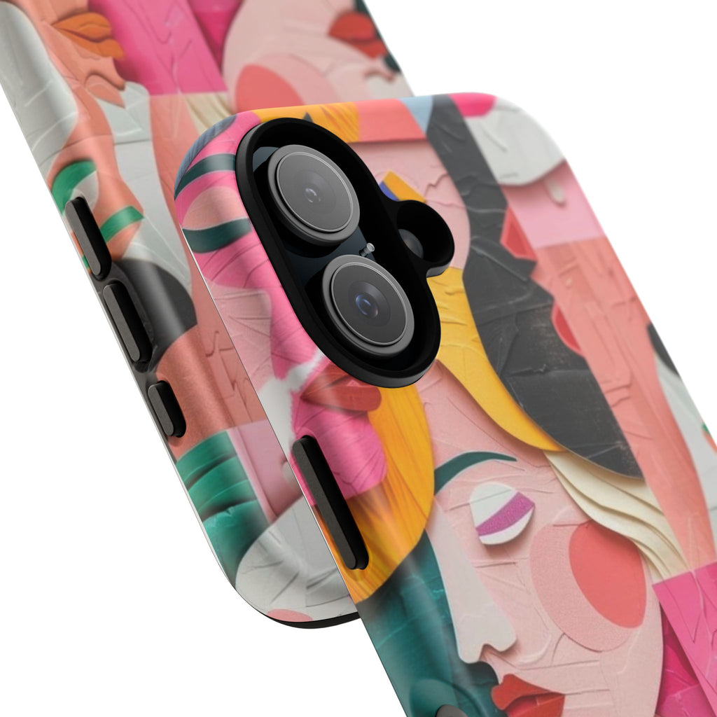Abstract Faces Phone Case — Colorful Pop Art Personalized Tough Case