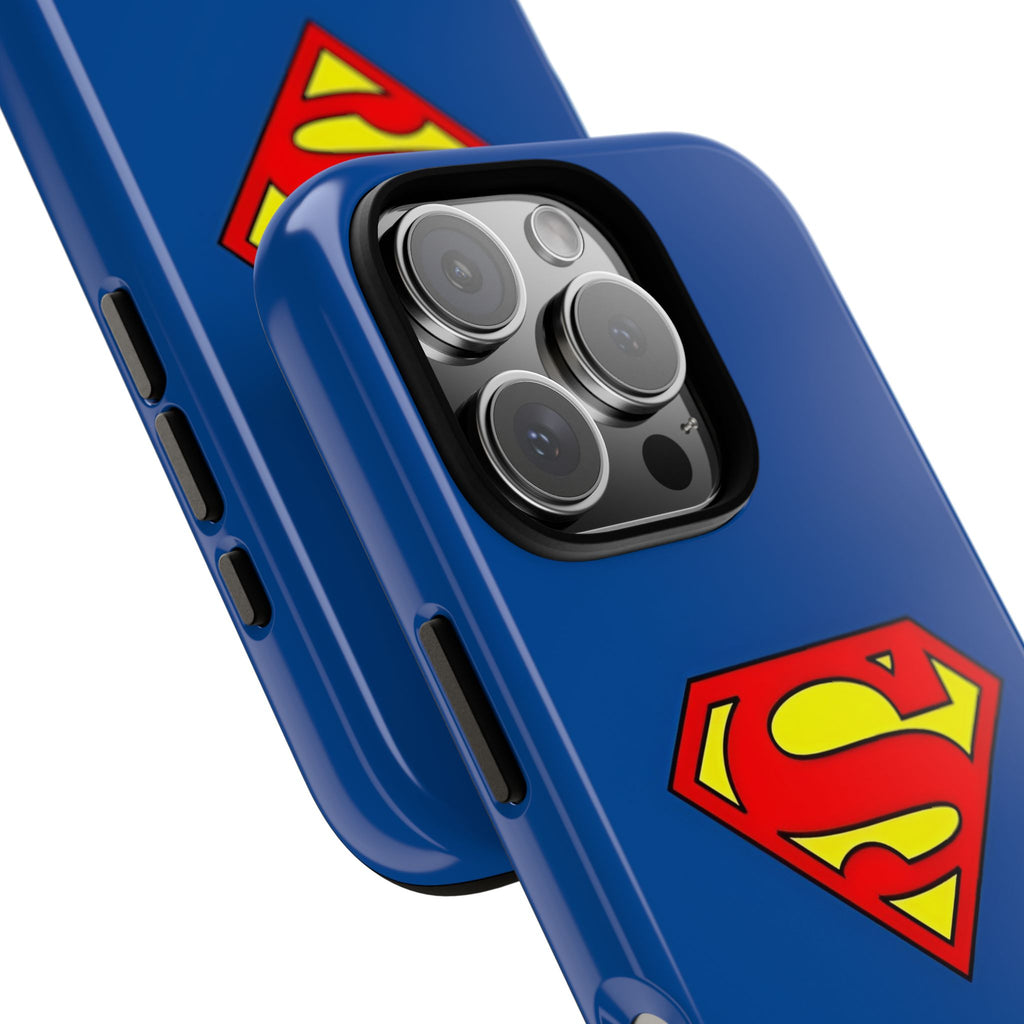 Personalized Superhero Phone Case — Custom Name Blue Protective Cover