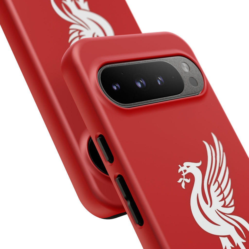 Personalized Red Phone Case — Liverbird Design with Custom Name