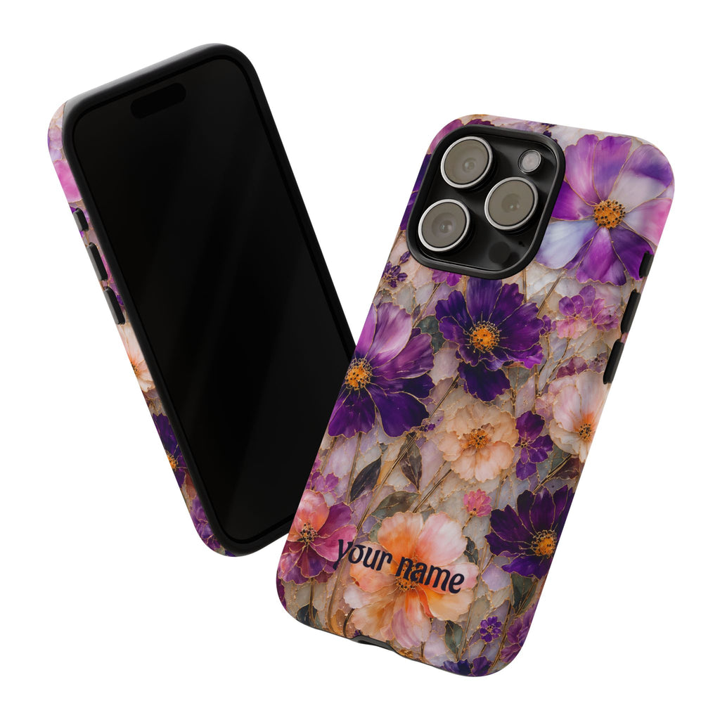 stained glass wildflower phone case — Personalized "your name"