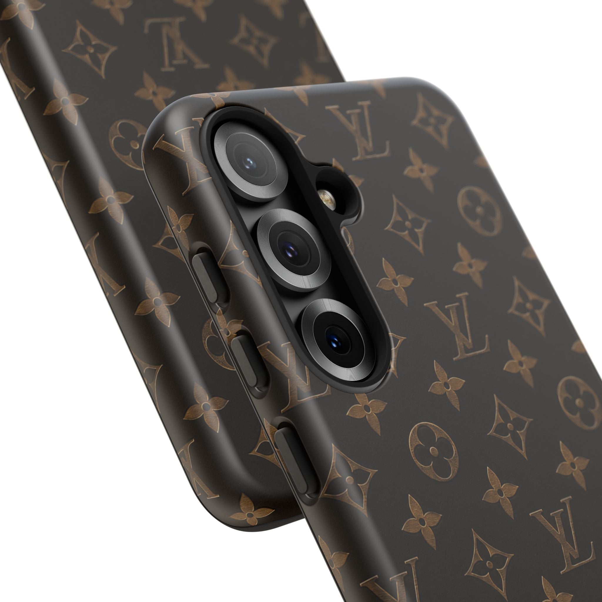 Luxury Monogram Phone Case — Customizable "your name" Brown Pattern