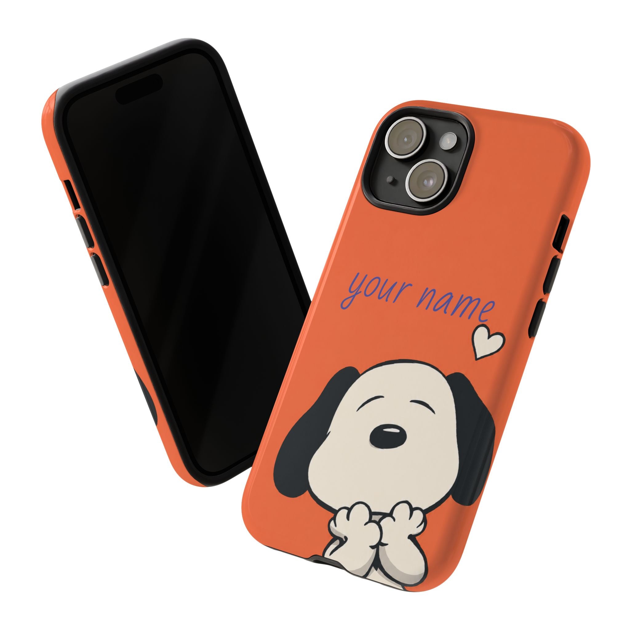 Personalized Cute Snoopy Dog Phone Case — Custom Name Protective iPhone Cover