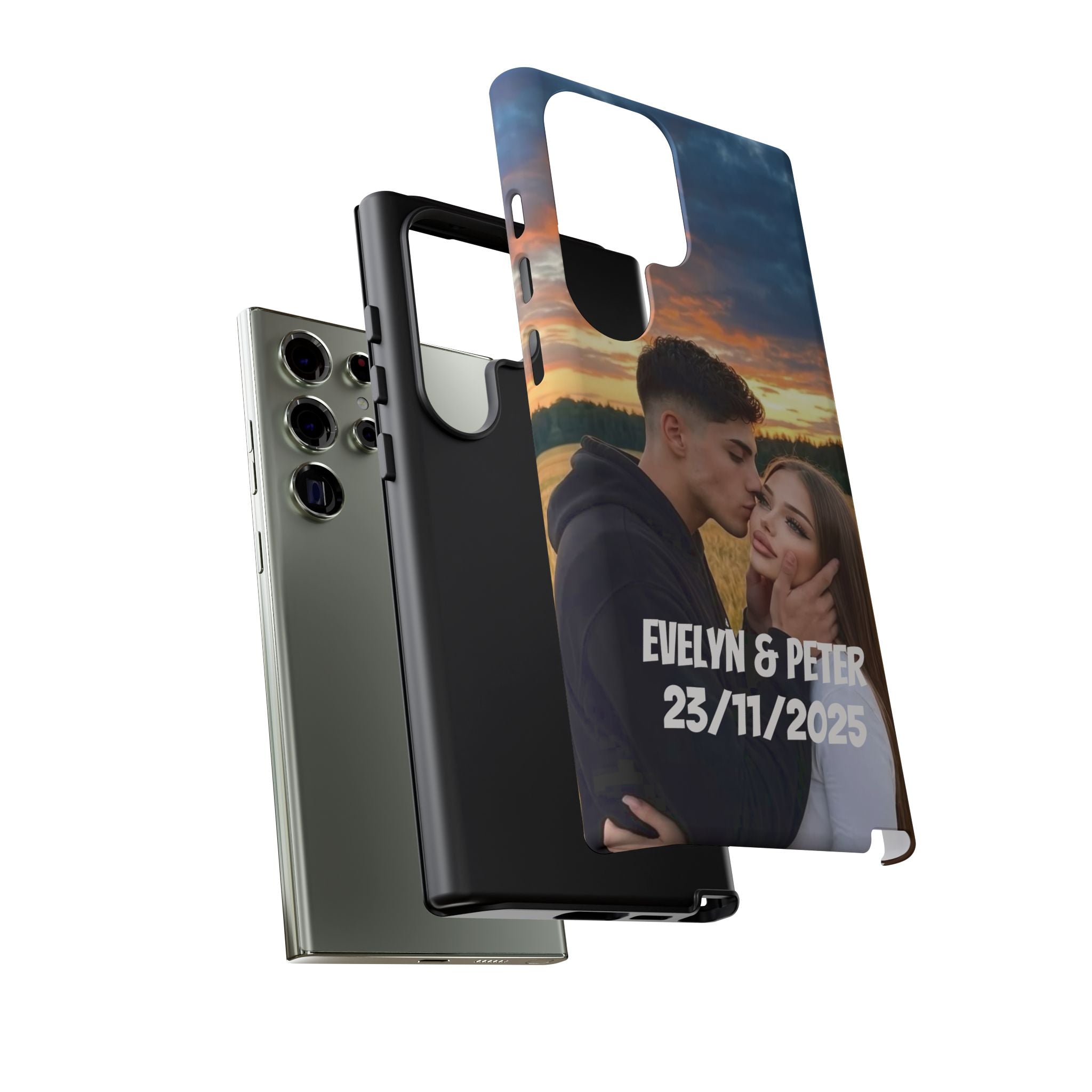 Personalized Photo Phone Case — Custom Couple Name & Date