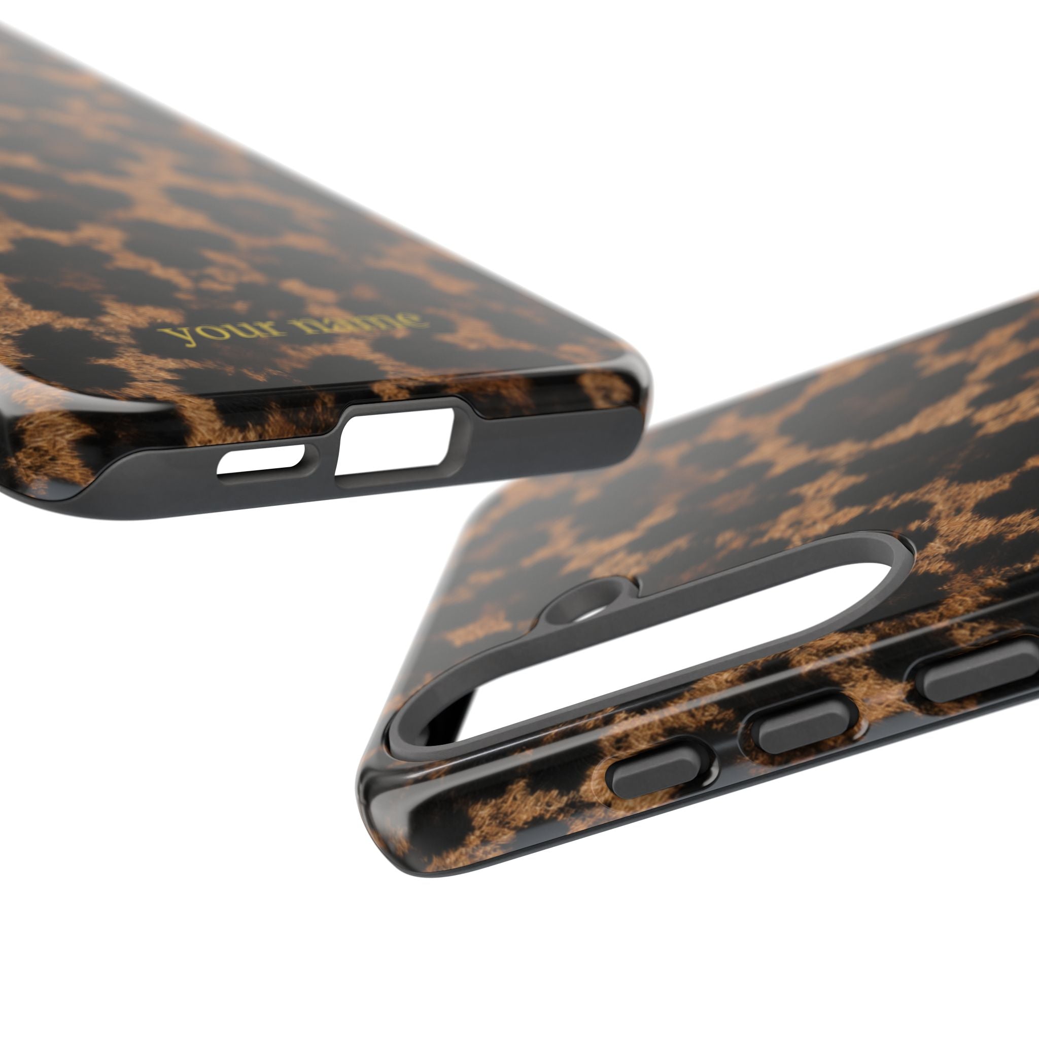 Leopard Print Phone Case — Personalized "your name" Monogram Tough Case