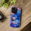 Personalized Blue Floral Phone Case — Custom Name Protective iPhone Cover
