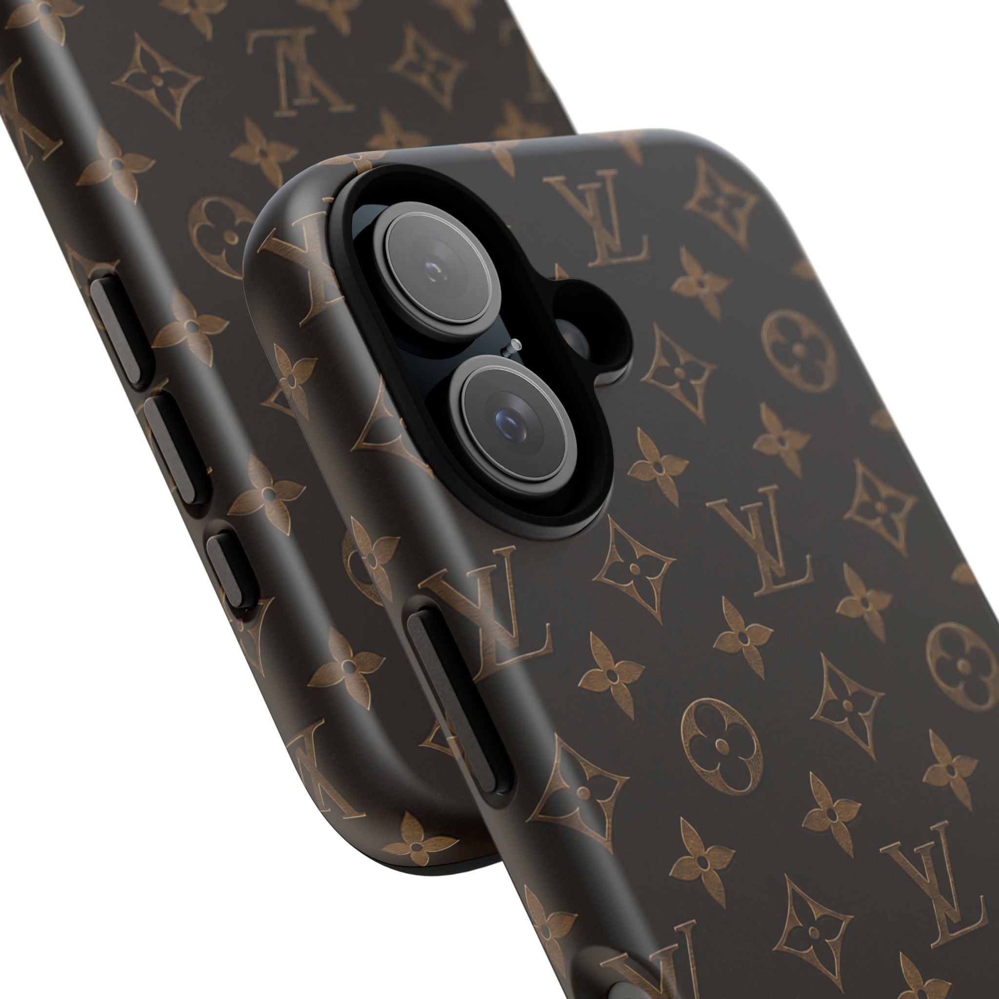 Luxury Monogram Phone Case — Customizable "your name" Brown Pattern
