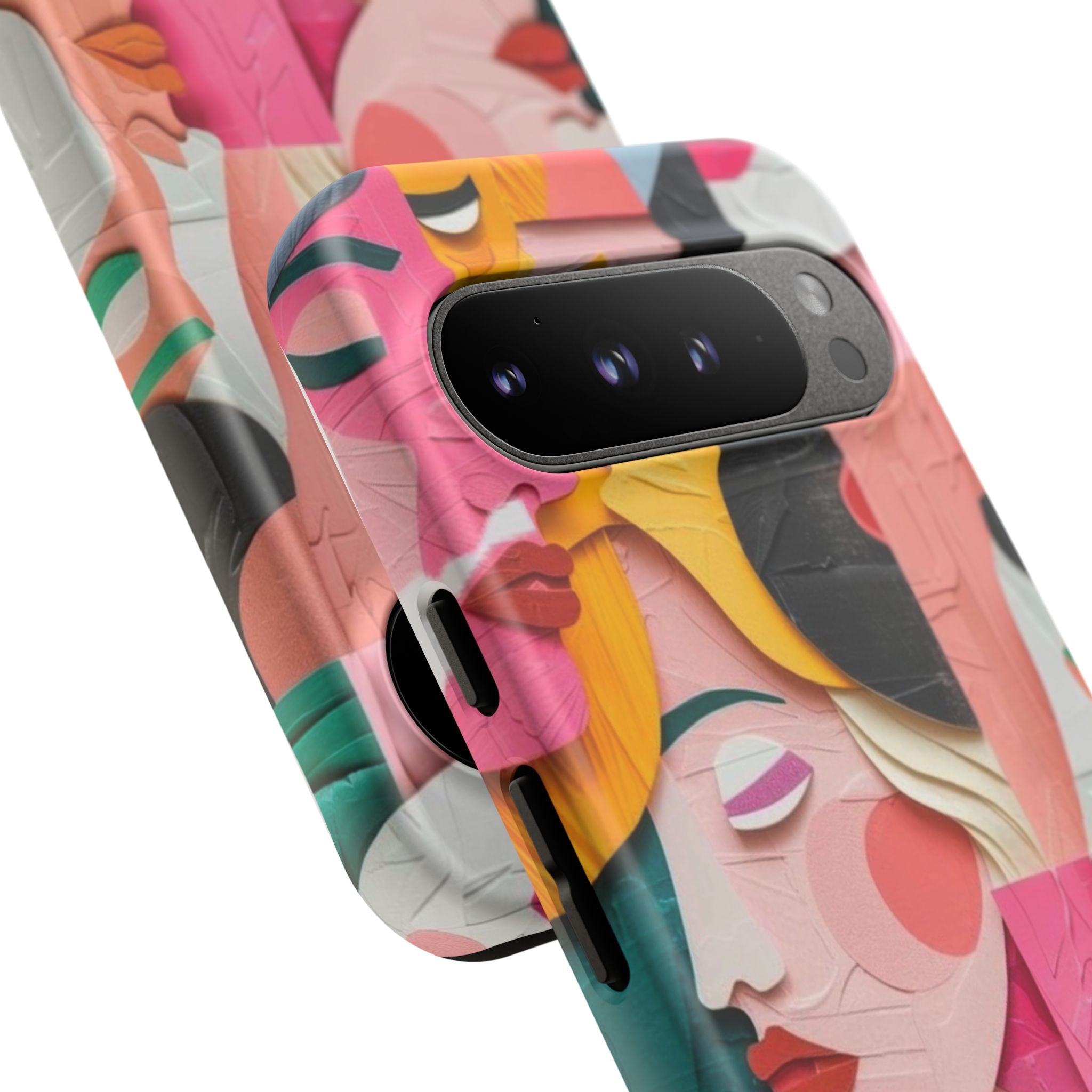 Abstract Faces Phone Case — Colorful Pop Art Personalized Tough Case