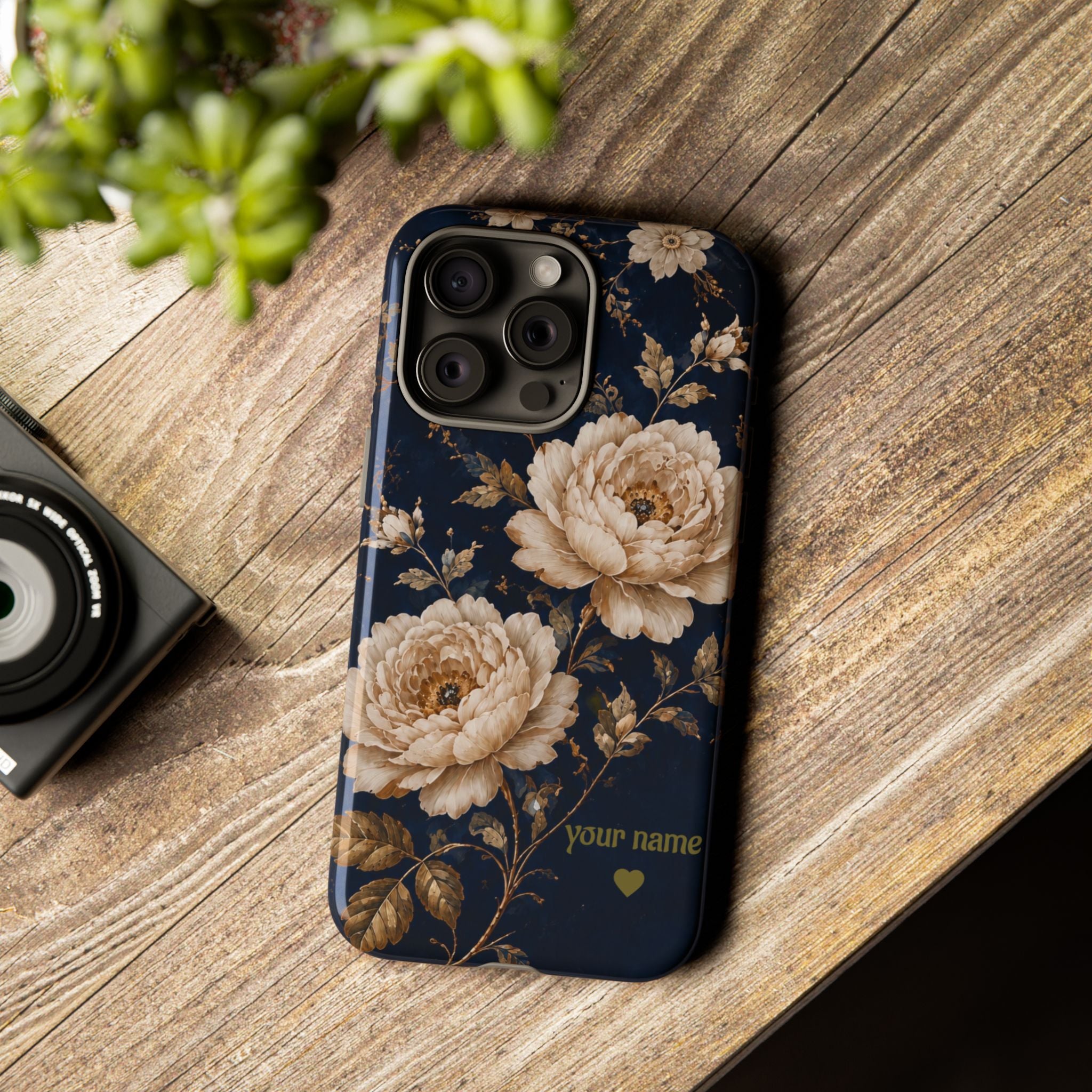 Floral Phone Case — Personalized Vintage Rose Protective Case