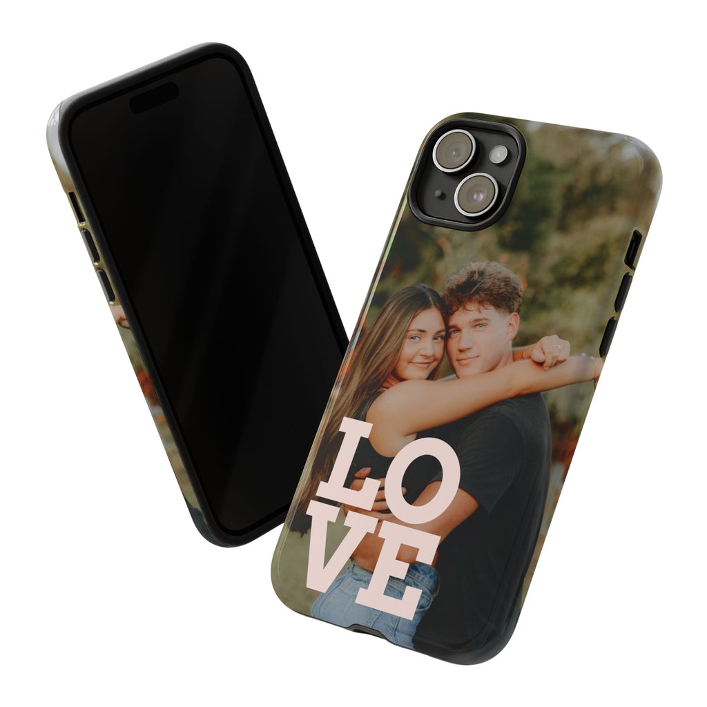 Personalized Photo Phone Case — 'LOVE' Couple Custom Tough Case