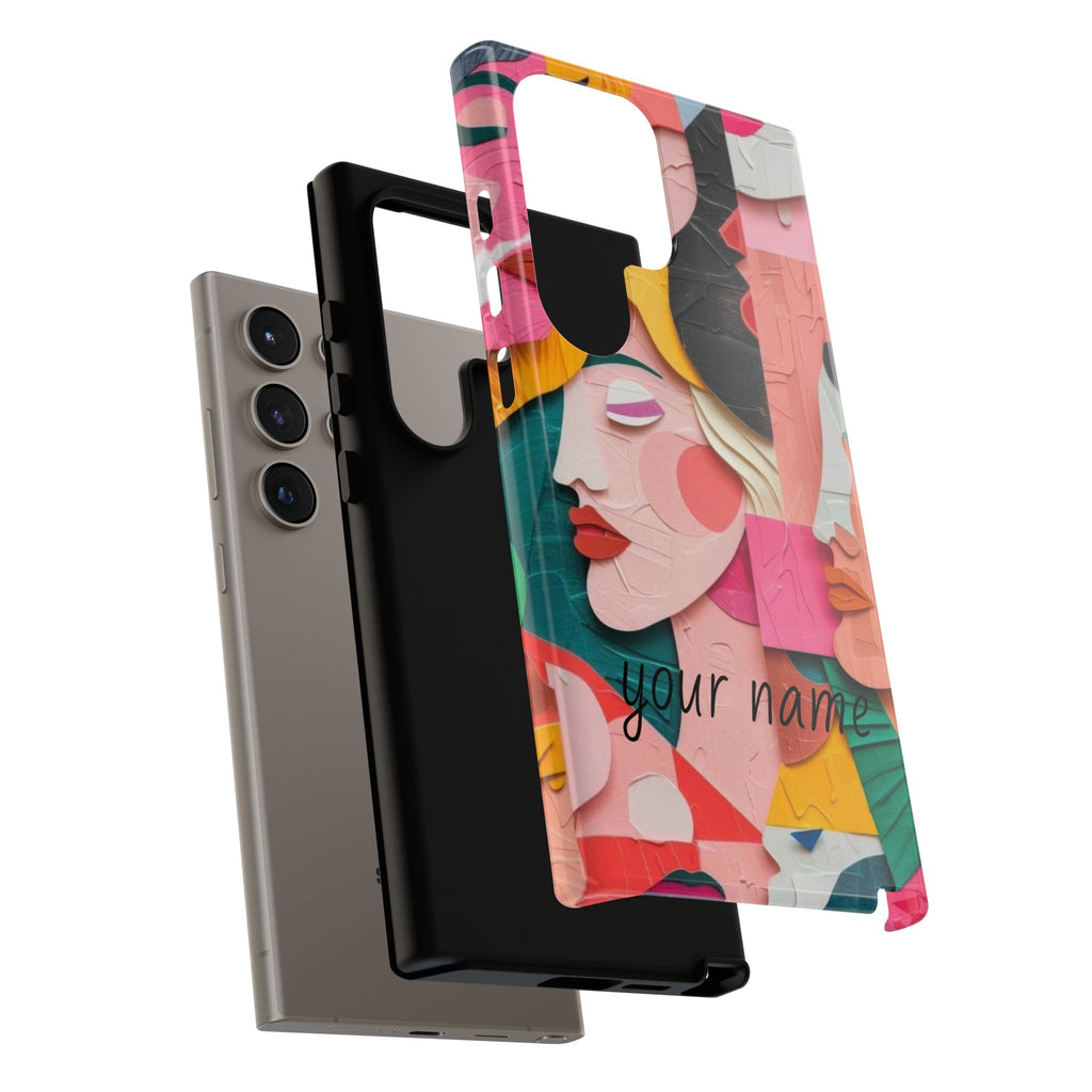 Abstract Faces Phone Case — Colorful Pop Art Personalized Tough Case