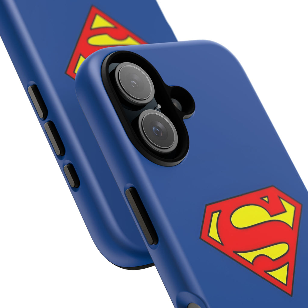Personalized Superhero Phone Case — Custom Name Blue Protective Cover