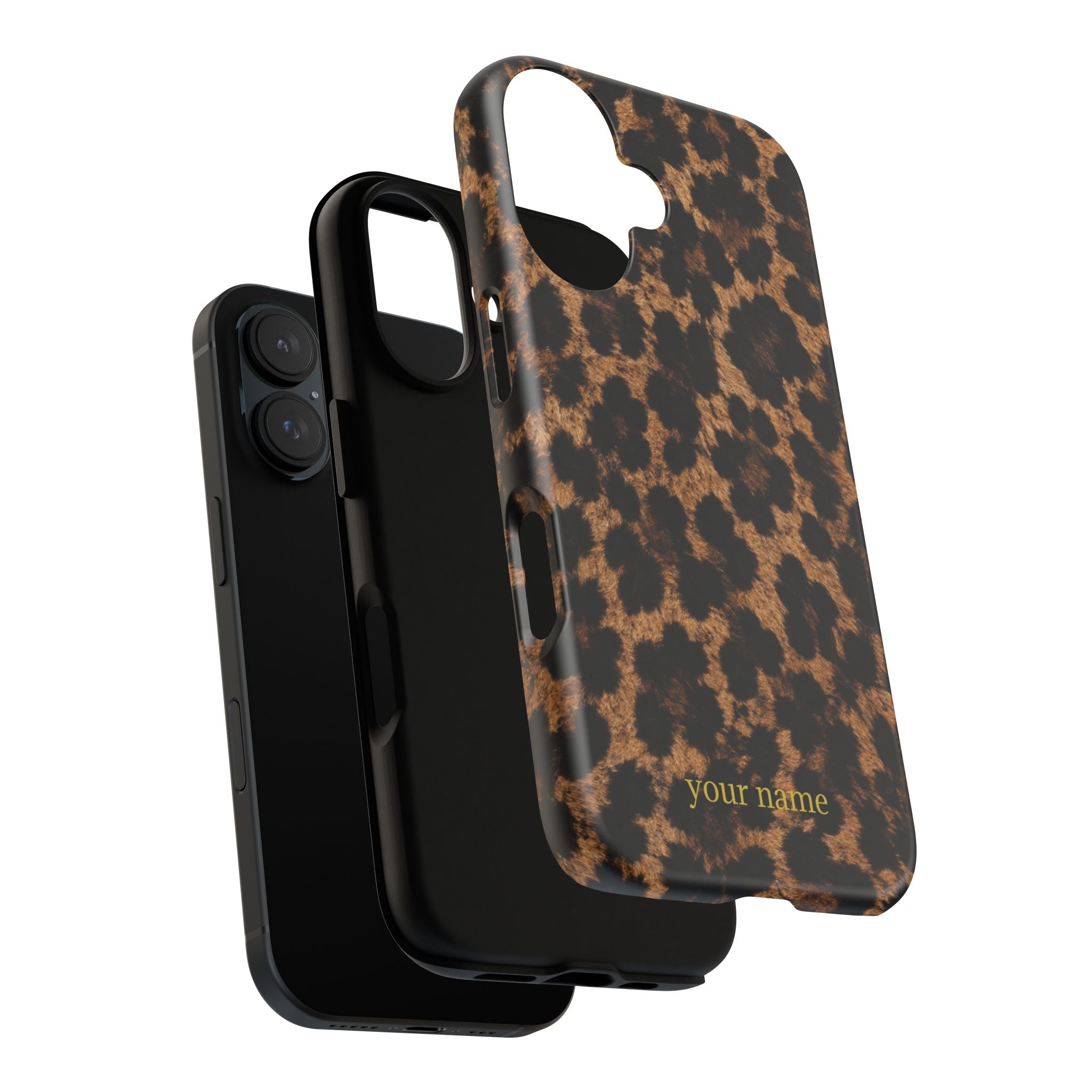 Leopard Print Phone Case — Personalized "your name" Monogram Tough Case
