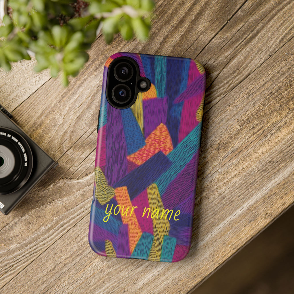 Personalized Colorful Abstract Phone Case — Custom 'your name' Design