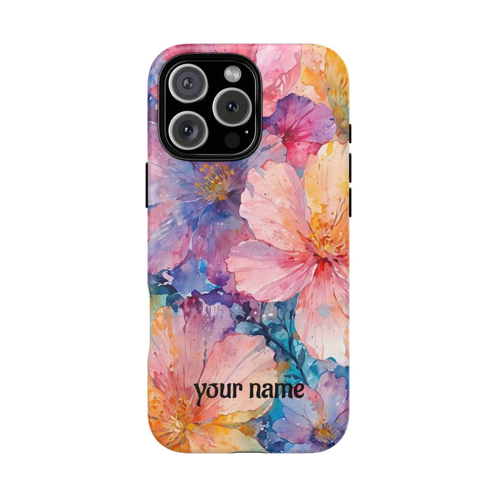 Floral  Tough Phone Case — Personalized 'your name' Garden Design