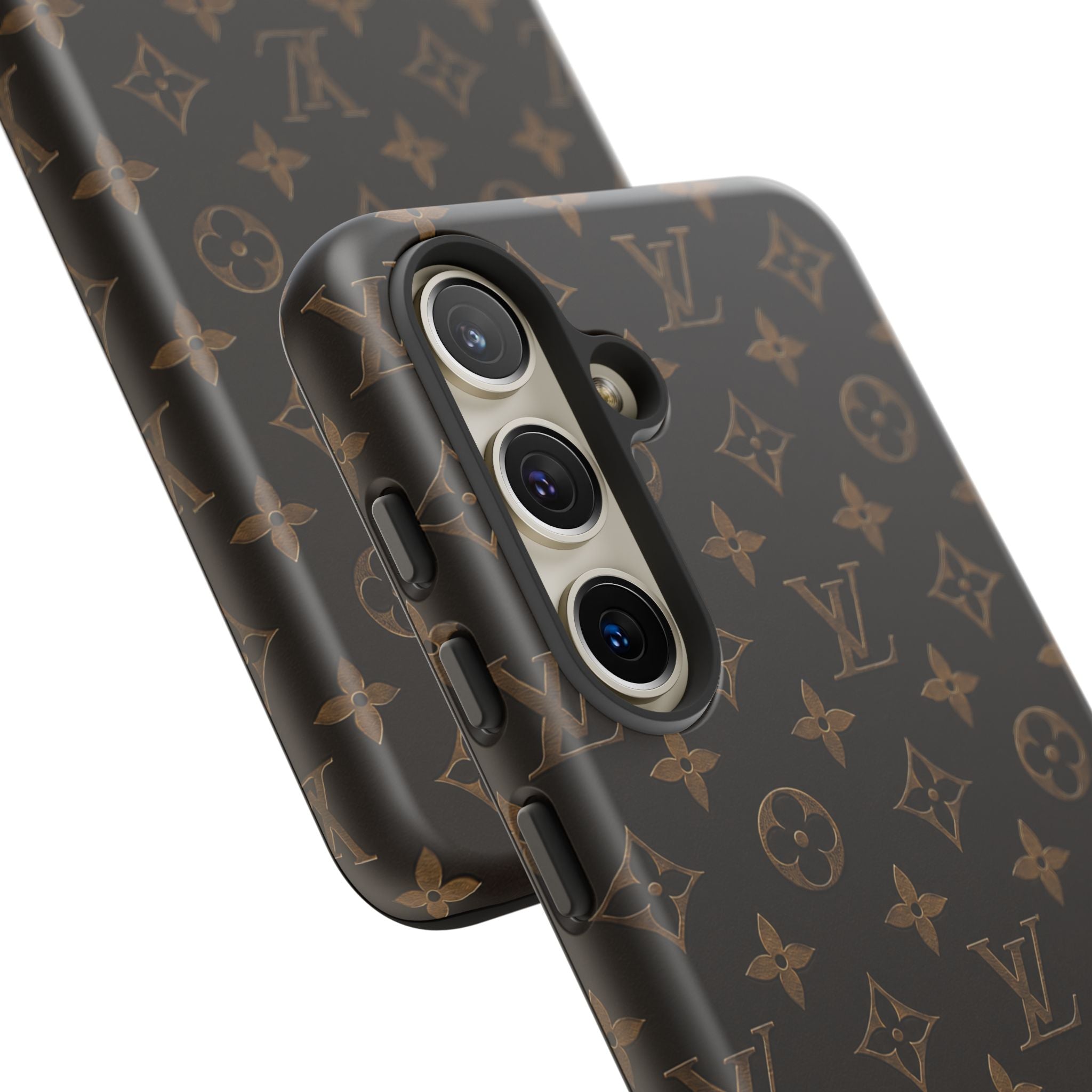 Luxury Monogram Phone Case — Customizable "your name" Brown Pattern