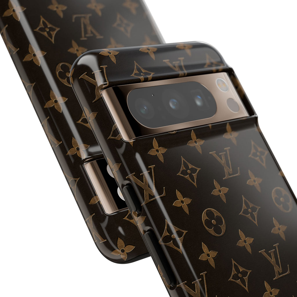 Luxury Monogram Phone Case — Customizable "your name" Brown Pattern
