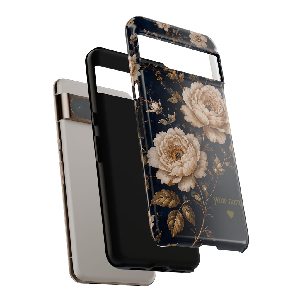 Floral Phone Case — Personalized Vintage Rose Protective Case