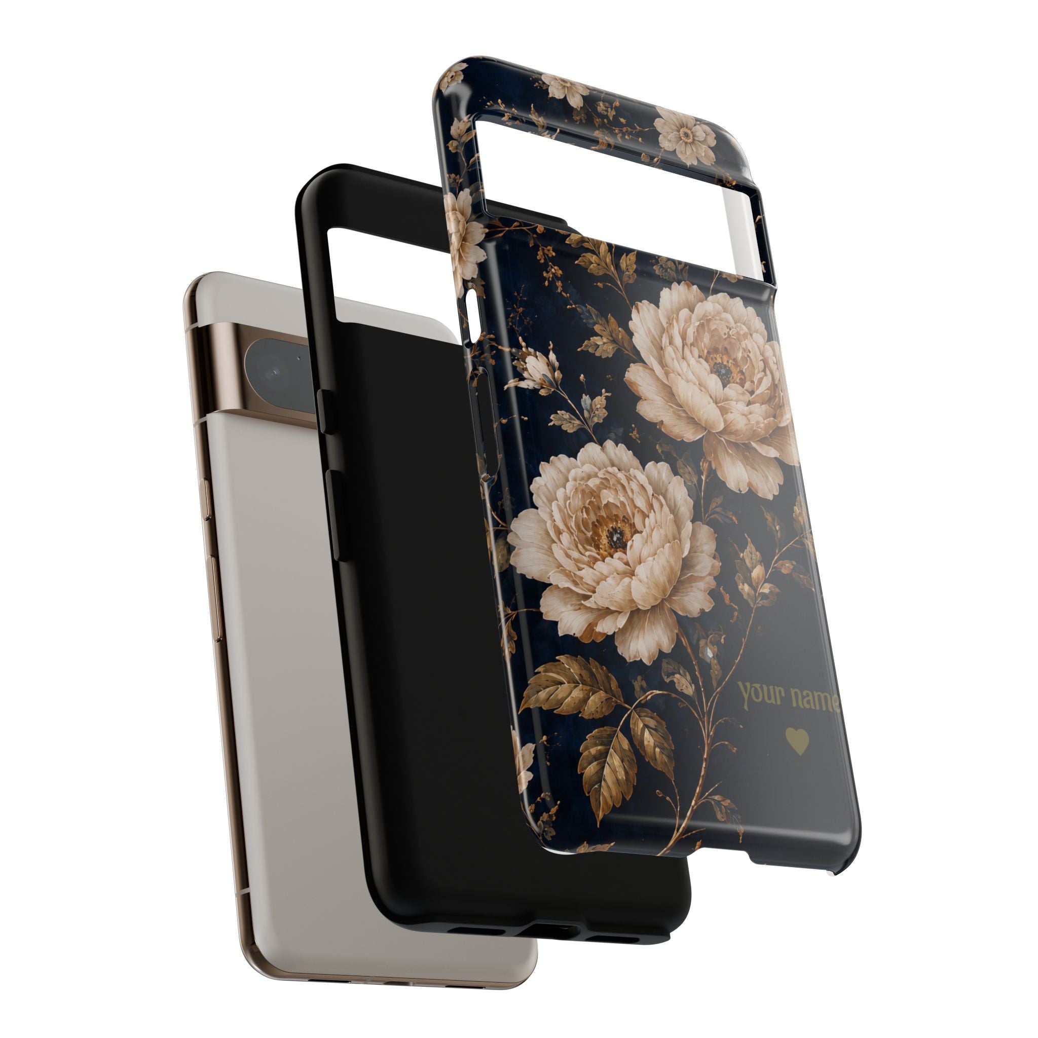 Floral Phone Case — Personalized Vintage Rose Protective Case