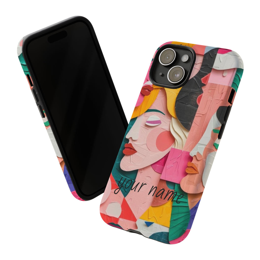 Abstract Faces Phone Case — Colorful Pop Art Personalized Tough Case