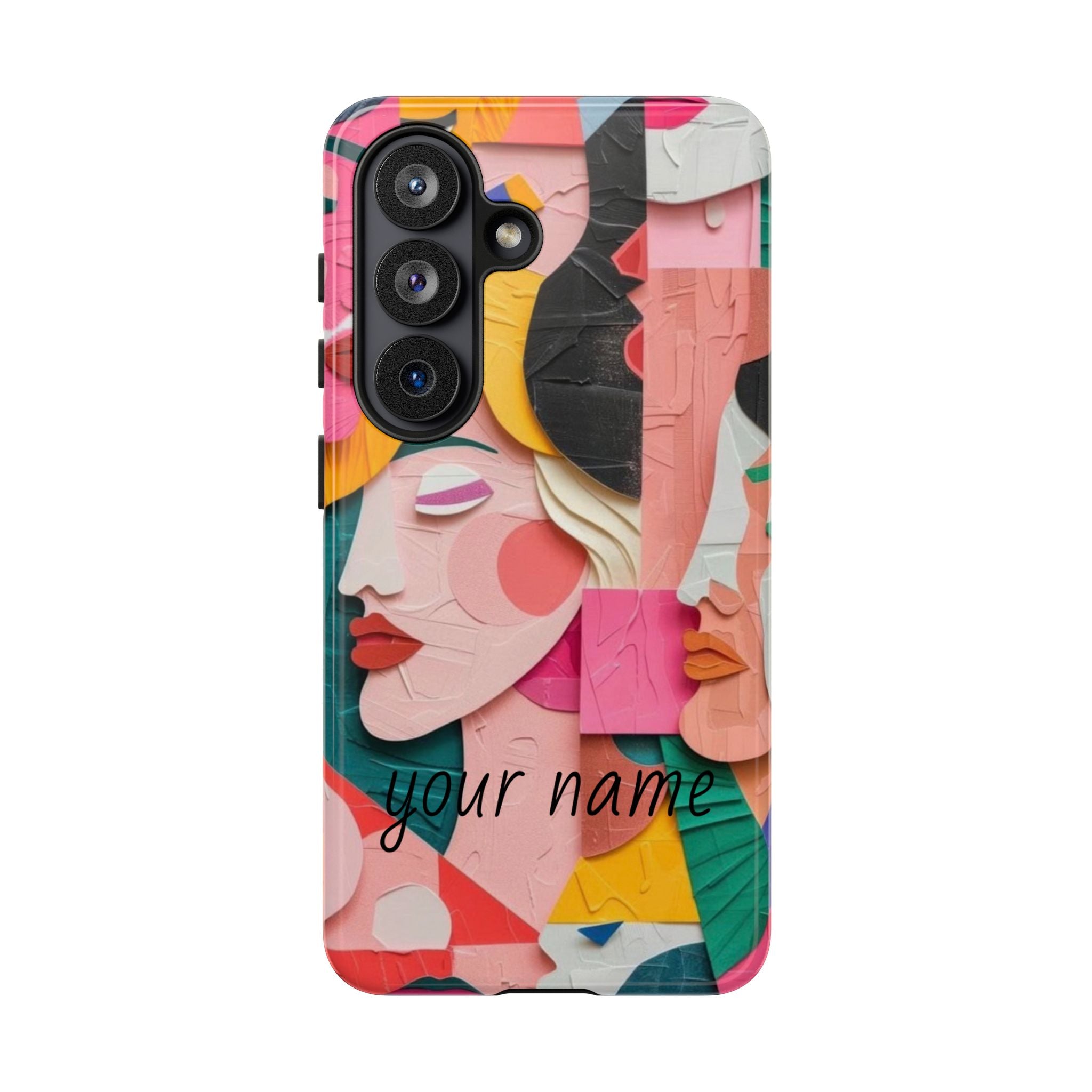 Abstract Faces Phone Case — Colorful Pop Art Personalized Tough Case