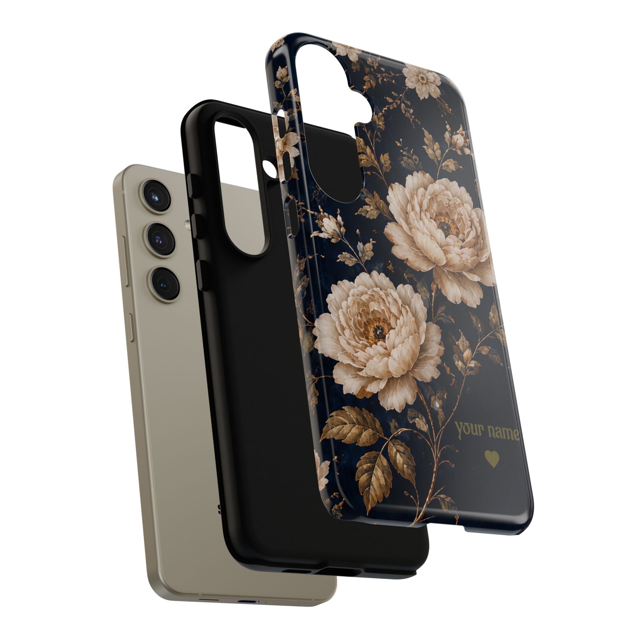 Floral Phone Case — Personalized Vintage Rose Protective Case