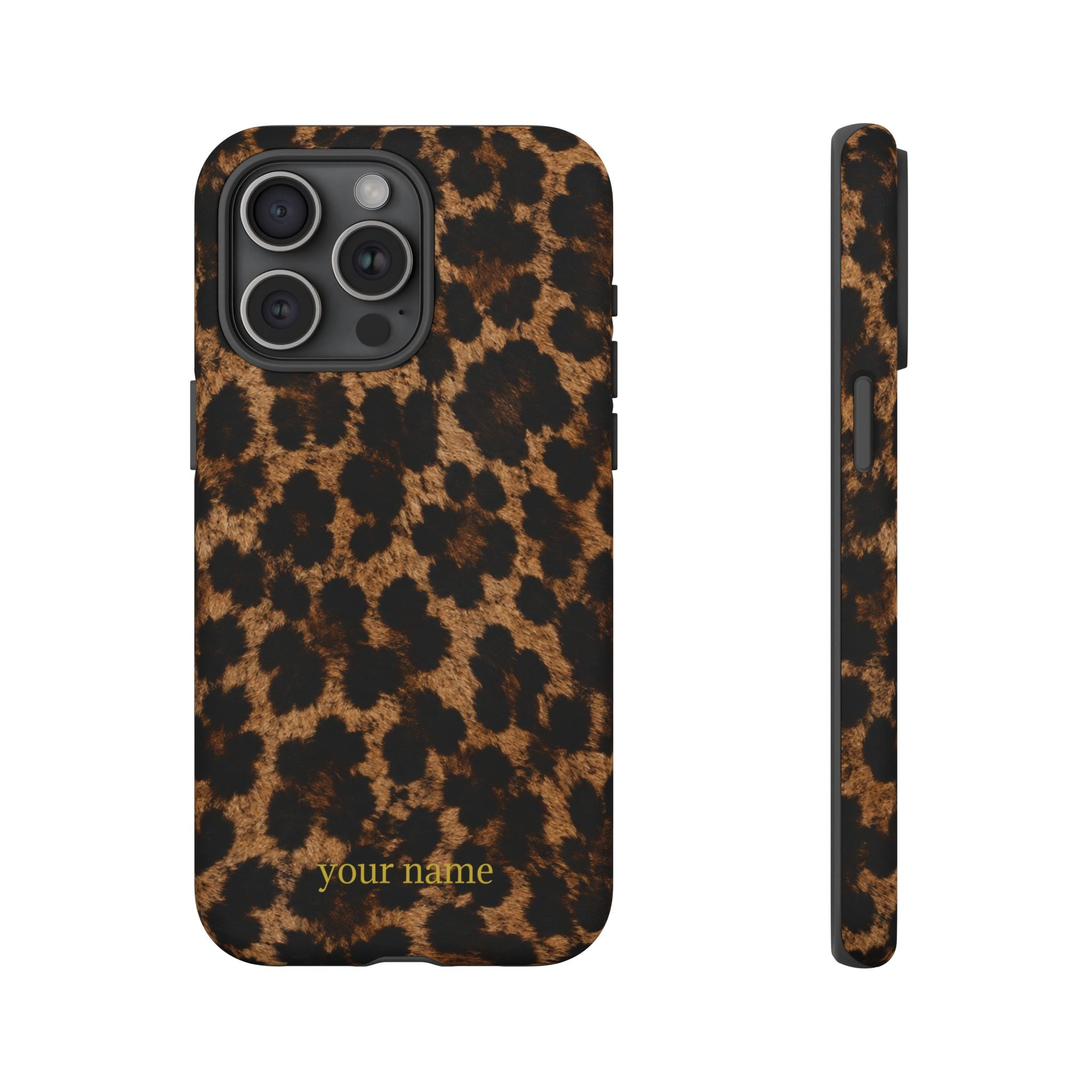 Leopard Print Phone Case — Personalized "your name" Monogram Tough Case