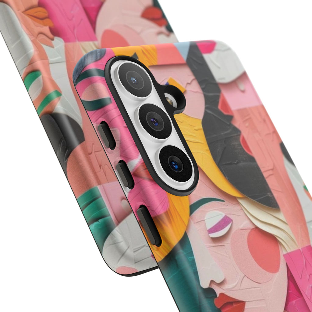 Abstract Faces Phone Case — Colorful Pop Art Personalized Tough Case