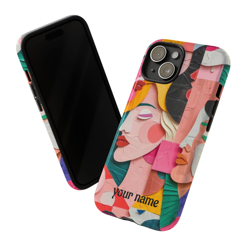 Abstract Faces Phone Case — Colorful Pop Art Personalized Tough Case
