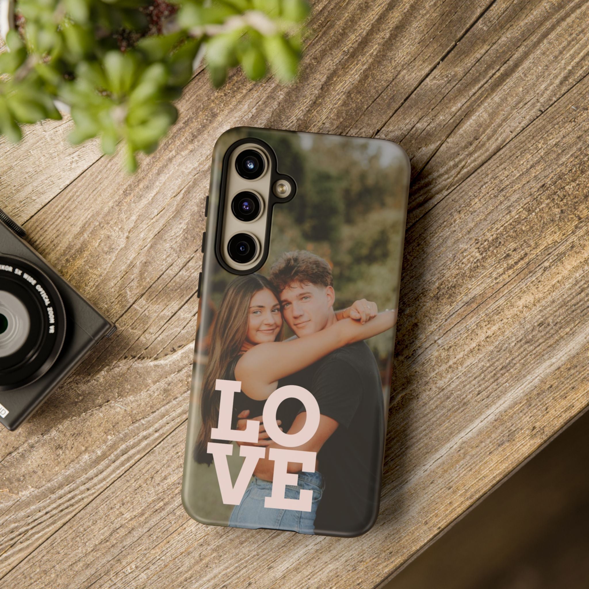 Personalized Photo Phone Case — 'LOVE' Couple Custom Tough Case