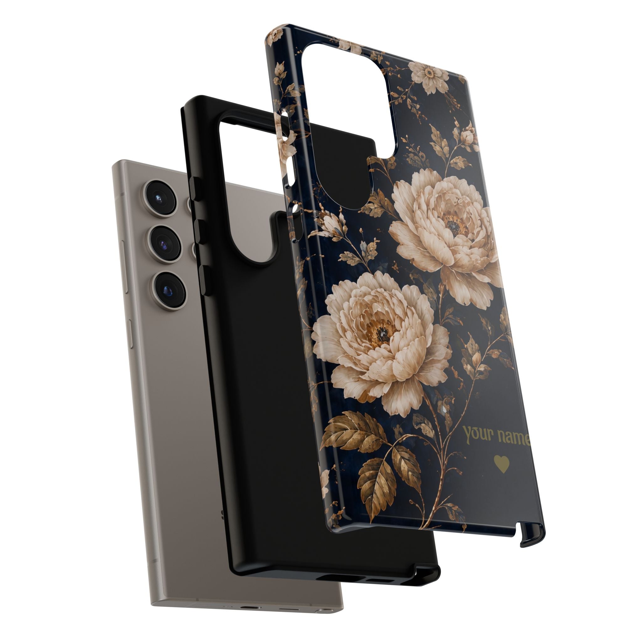 Floral Phone Case — Personalized Vintage Rose Protective Case