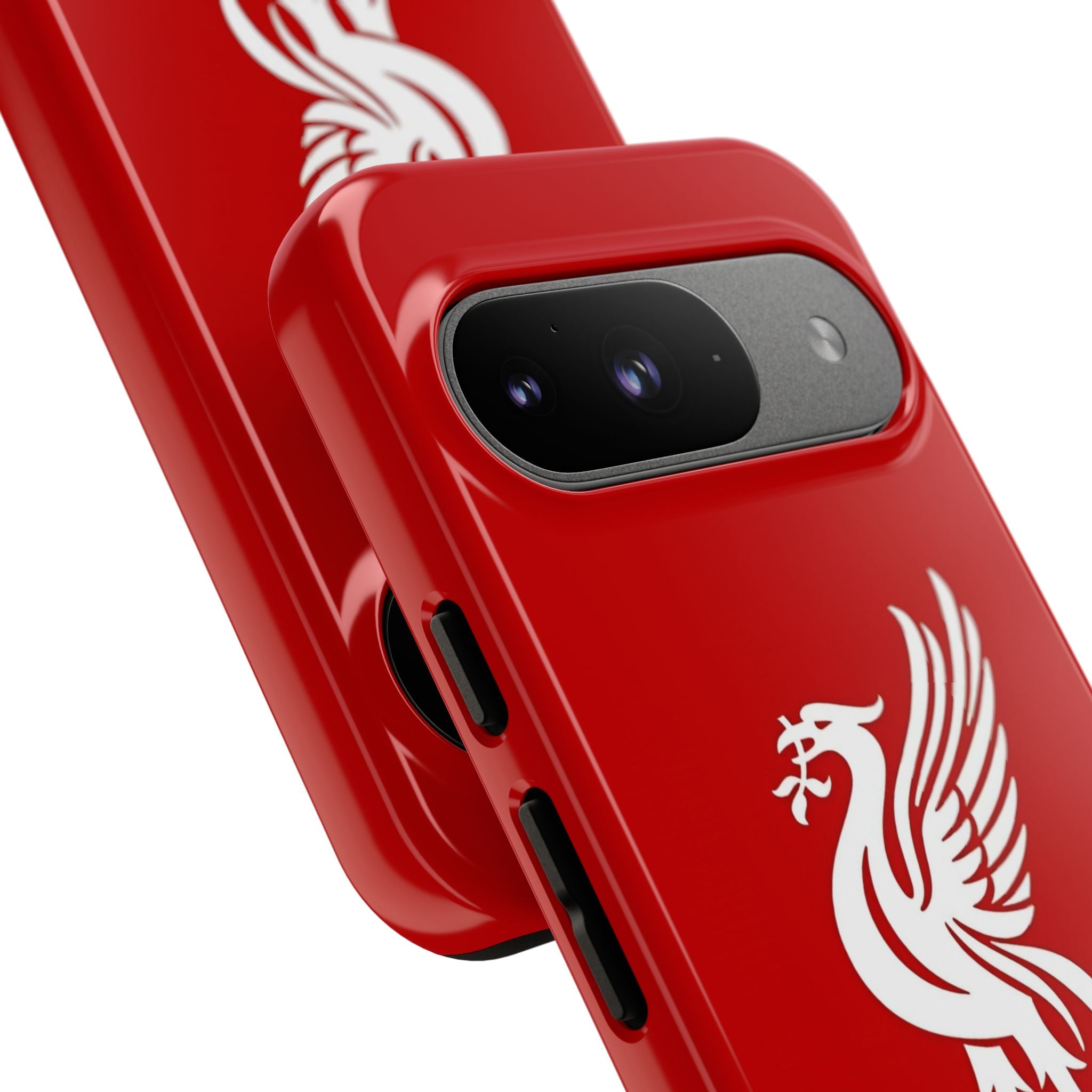 Personalized Red Phone Case — Liverbird Design with Custom Name