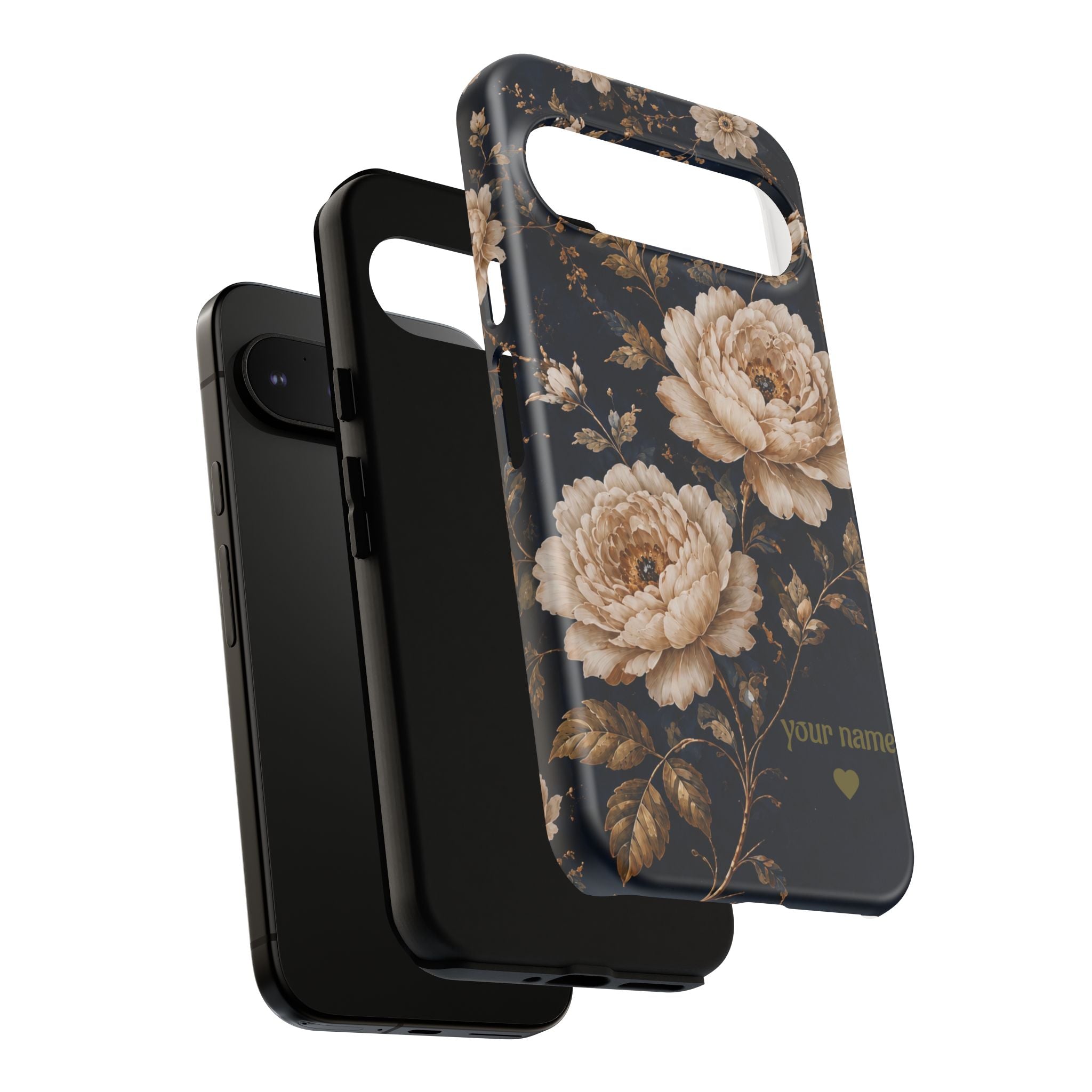 Floral Phone Case — Personalized Vintage Rose Protective Case