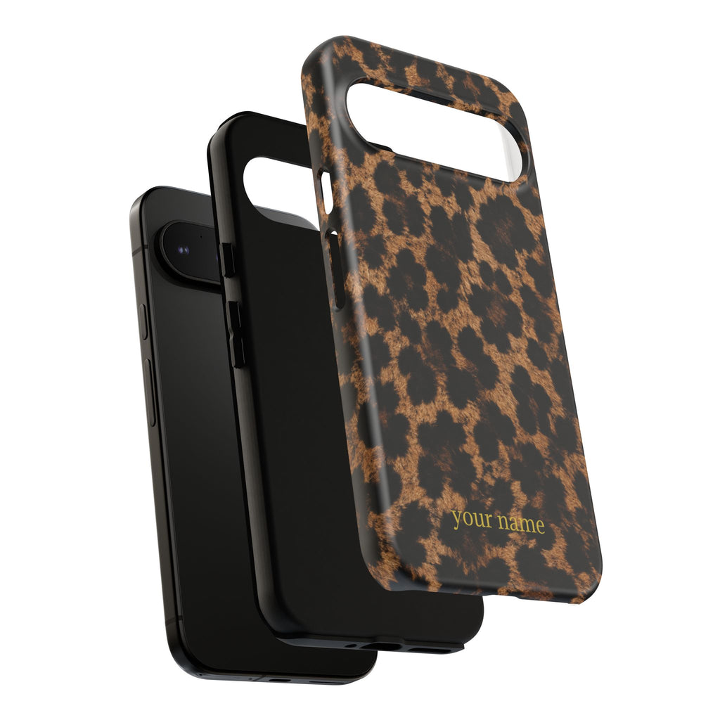 Leopard Print Phone Case — Personalized "your name" Monogram Tough Case