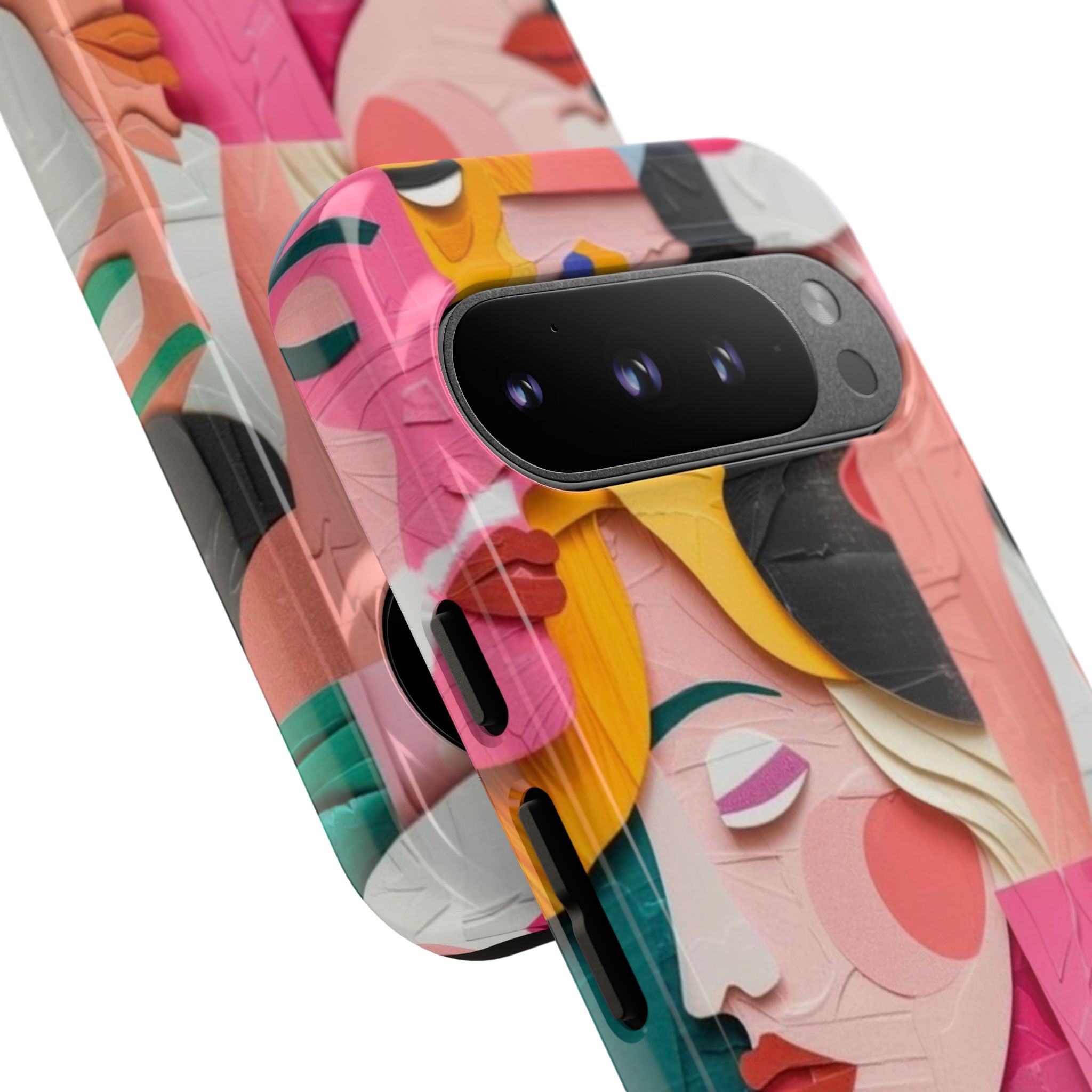 Abstract Faces Phone Case — Colorful Pop Art Personalized Tough Case