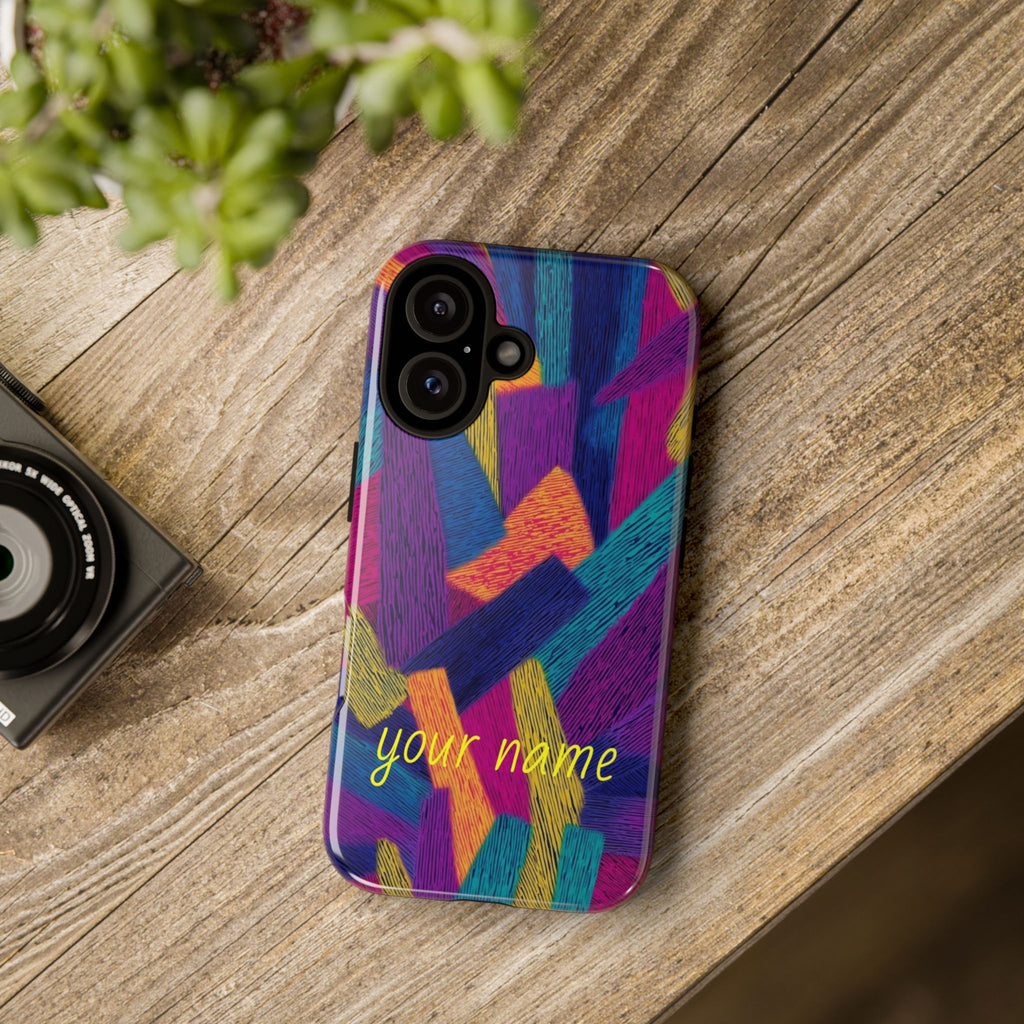 Personalized Colorful Abstract Phone Case — Custom 'your name' Design