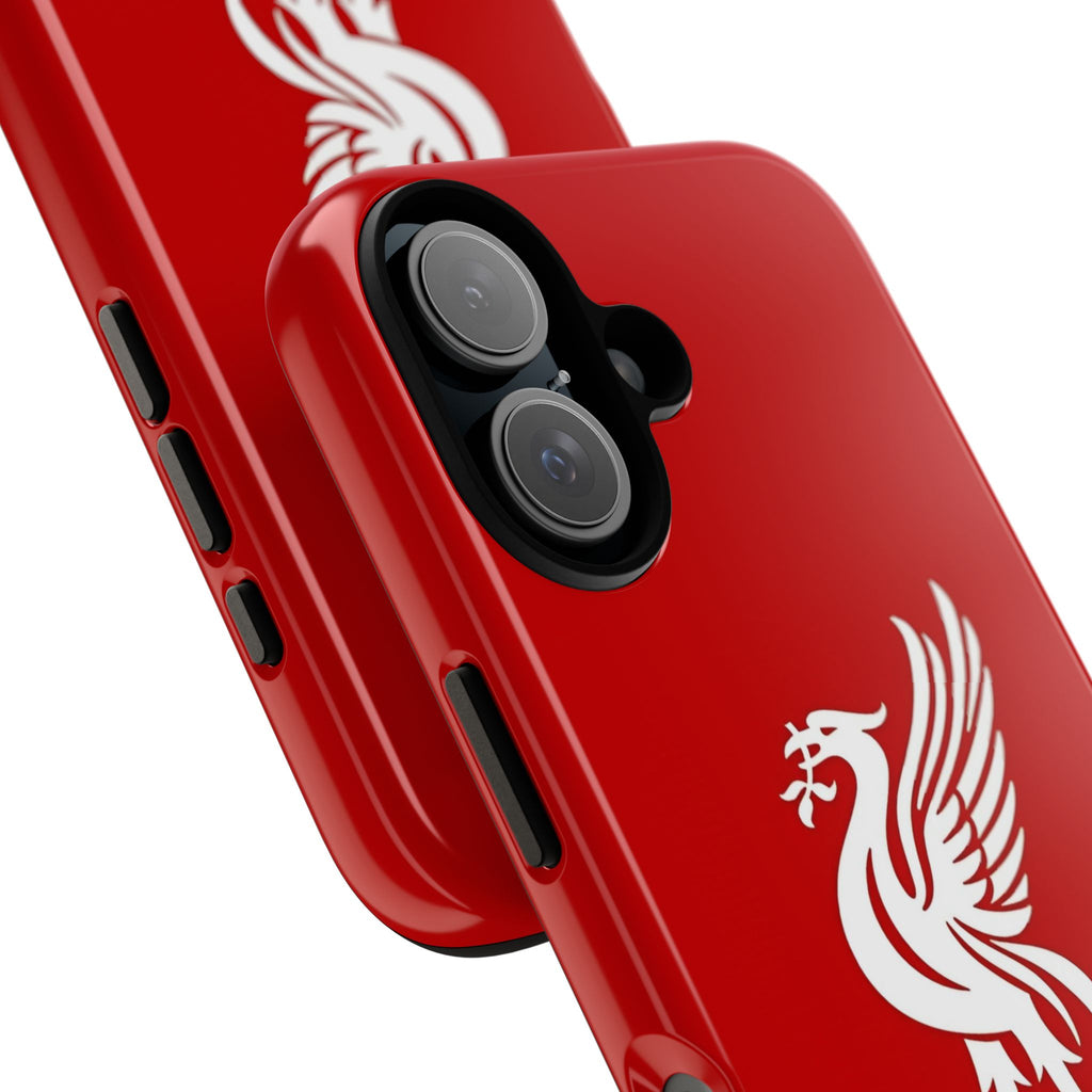 Personalized Red Phone Case — Liverbird Design with Custom Name