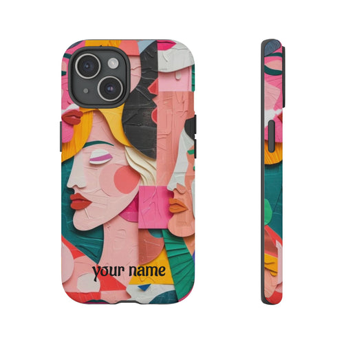 Abstract Faces Phone Case — Colorful Pop Art Personalized Tough Case