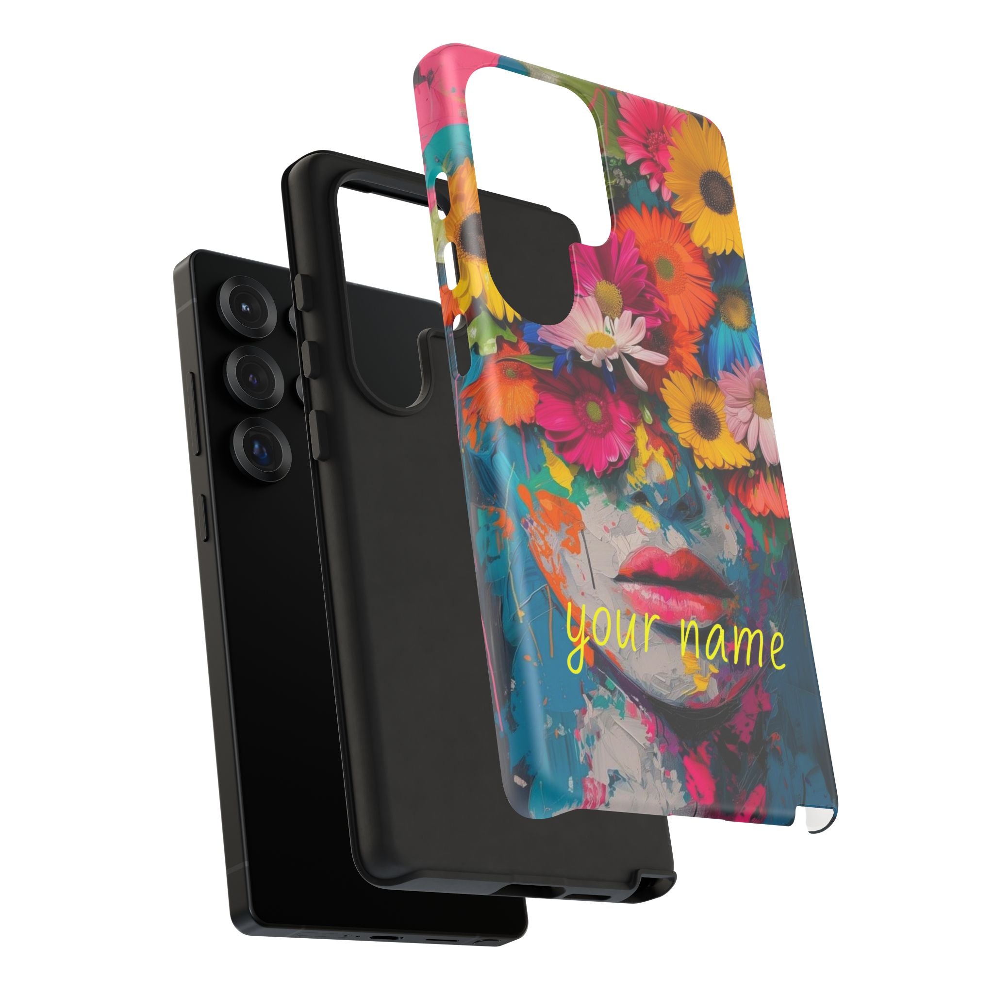 Floral Face Phone Case — Customizable Colorful Portrait iPhone Case