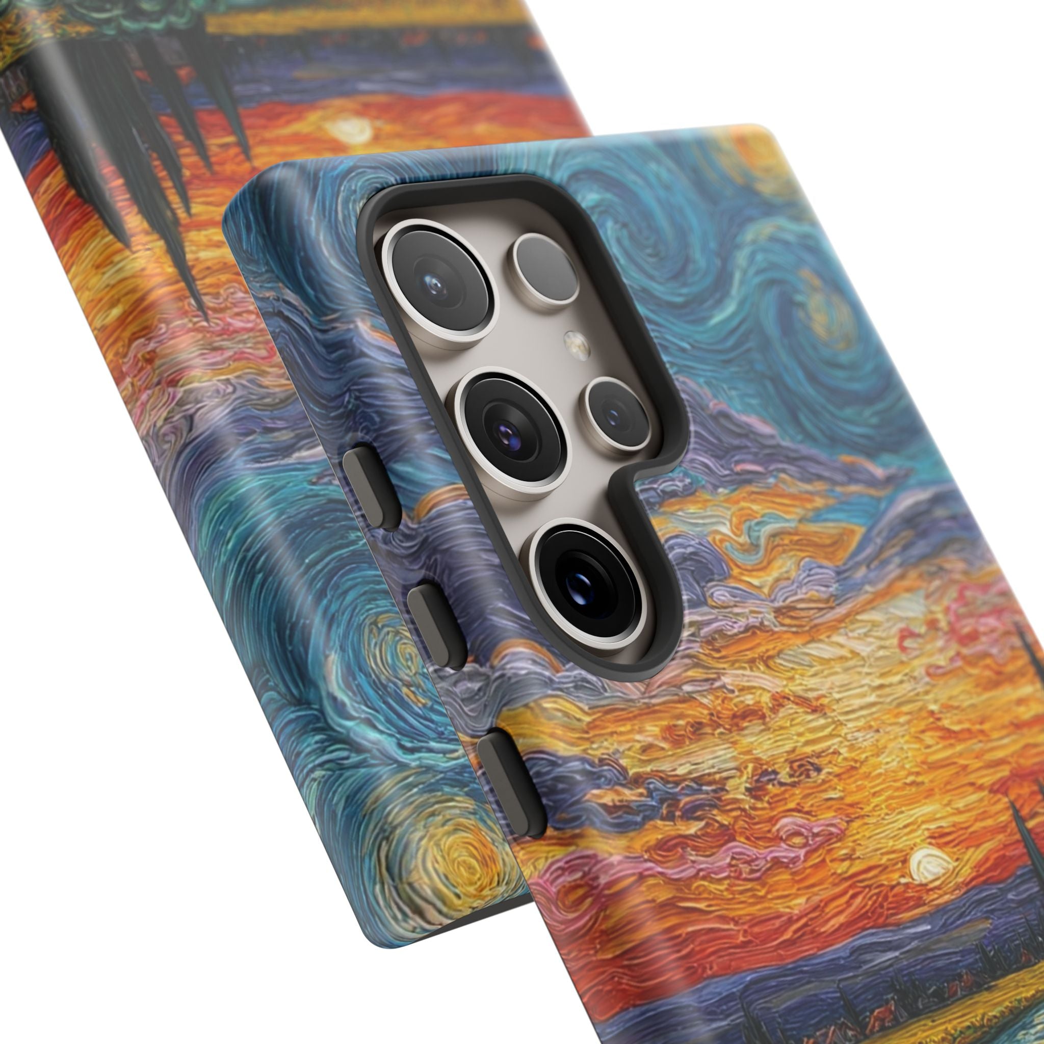 Sunflower Sunset Phone Case — Van Gogh Style Scenic Protective Cover