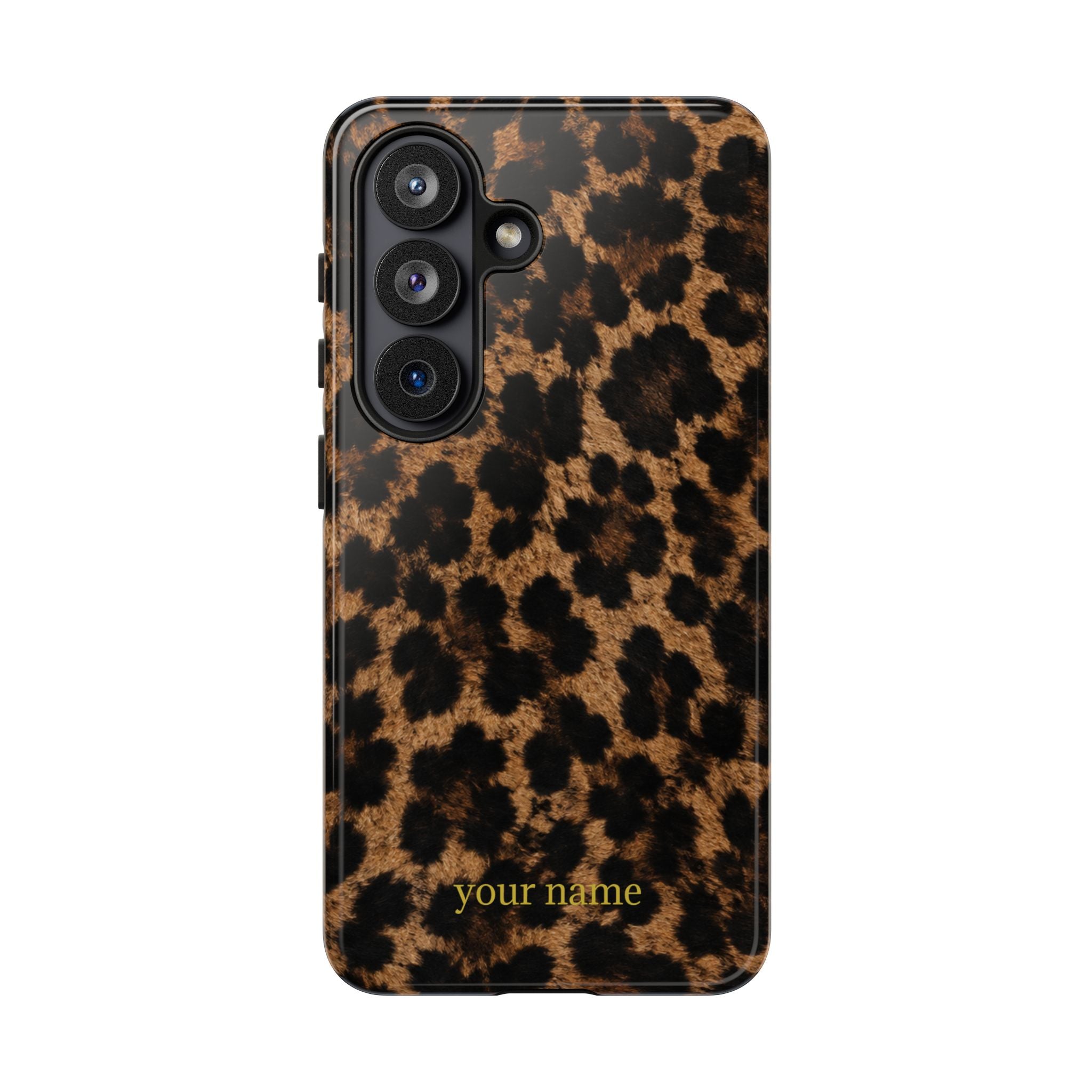 Leopard Print Phone Case — Personalized "your name" Monogram Tough Case
