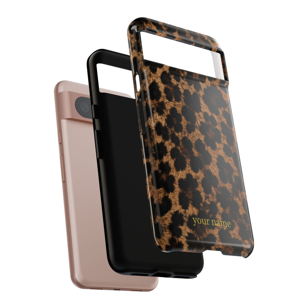 Leopard Print Phone Case — Personalized "your name" Monogram Tough Case
