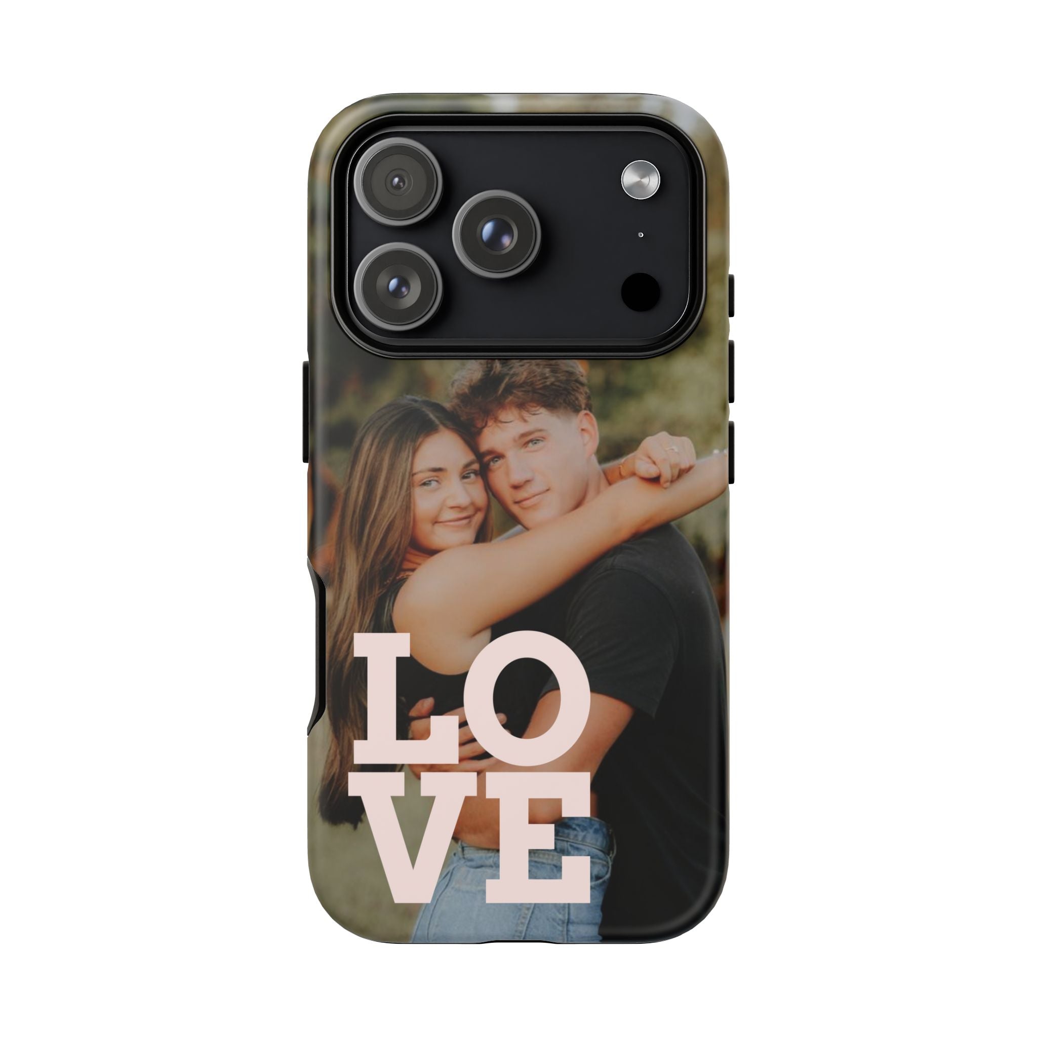 Personalized Photo Phone Case — 'LOVE' Couple Custom Tough Case