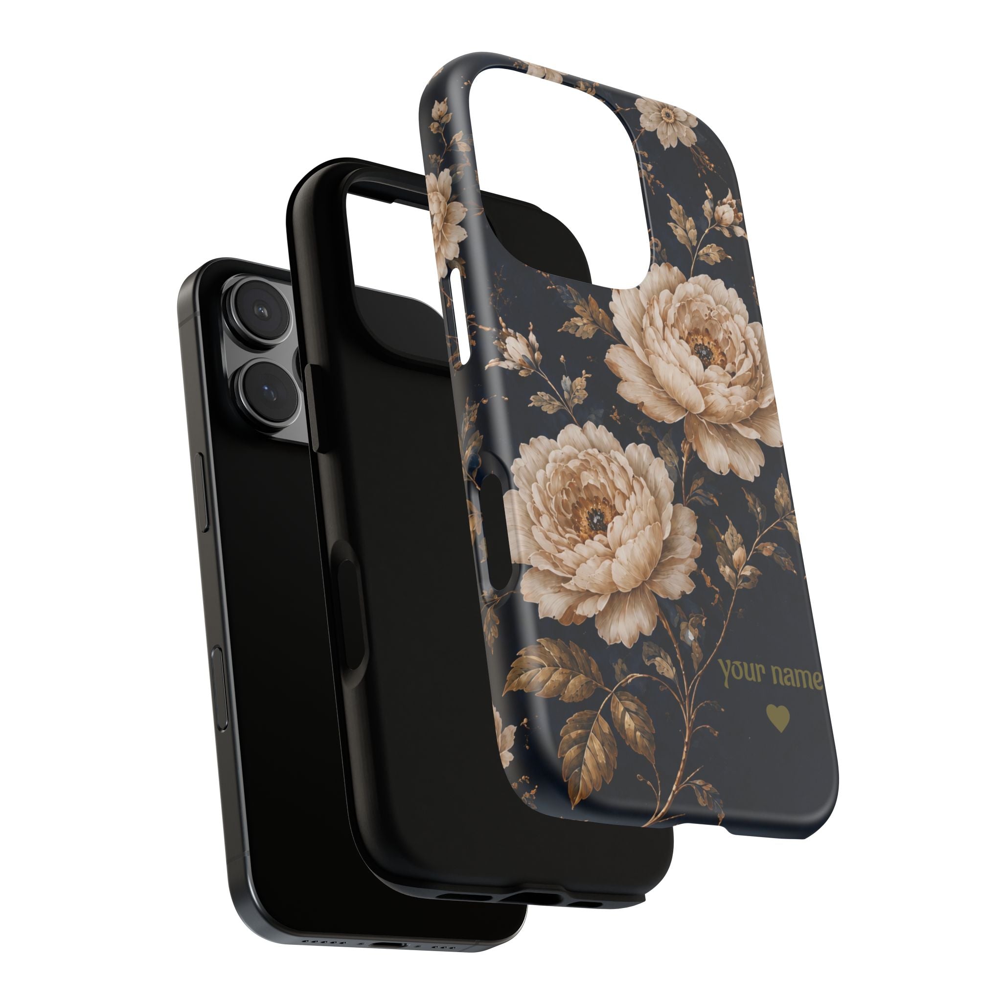 Floral Phone Case — Personalized Vintage Rose Protective Case