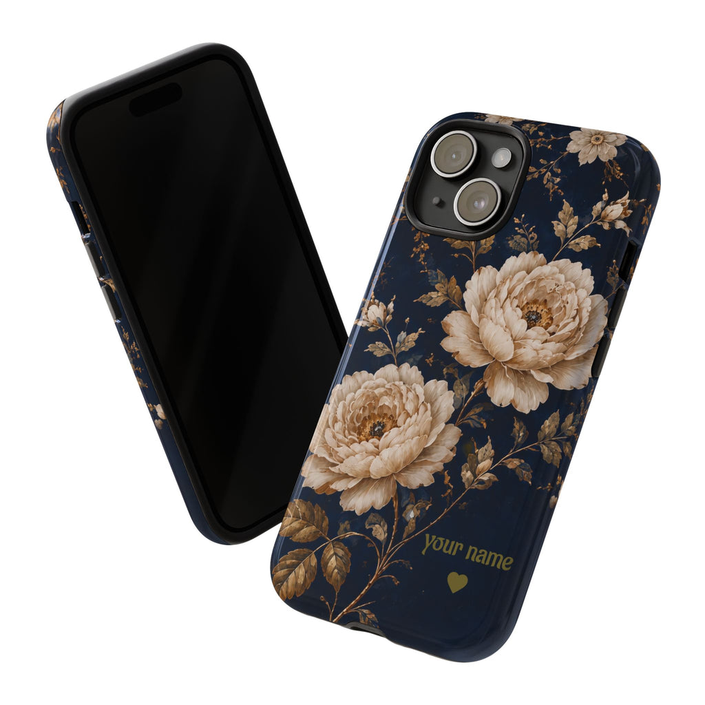 Floral Phone Case — Personalized Vintage Rose Protective Case