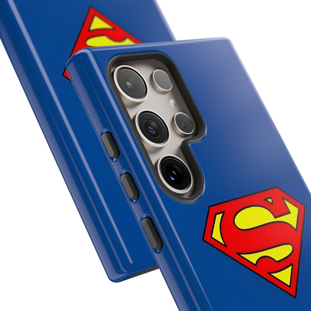 Personalized Superhero Phone Case — Custom Name Blue Protective Cover