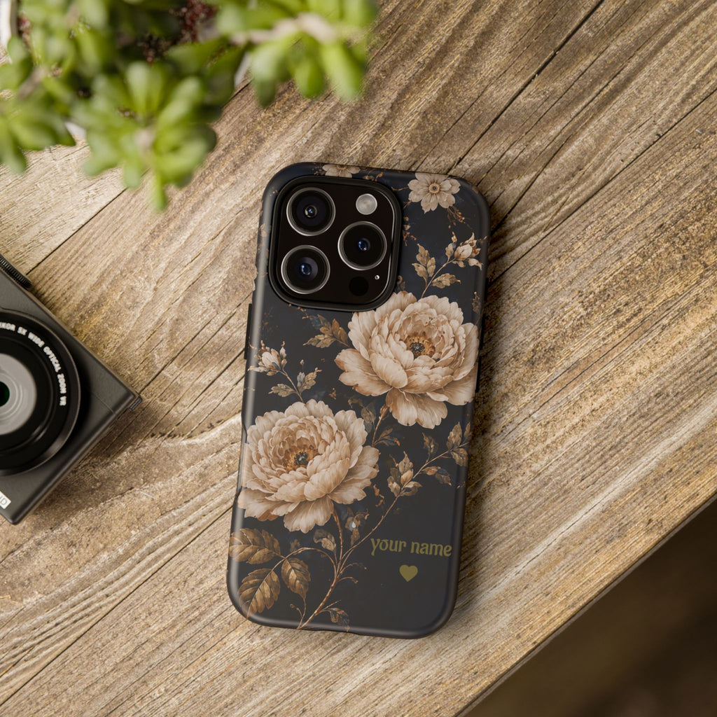Floral Phone Case — Personalized Vintage Rose Protective Case