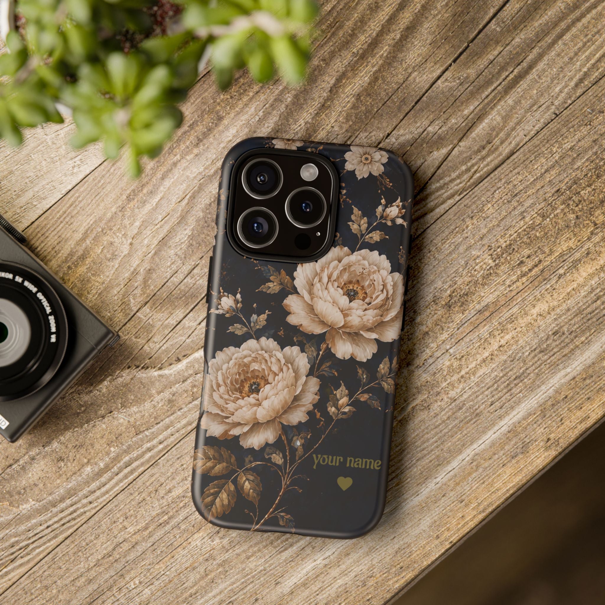 Floral Phone Case — Personalized Vintage Rose Protective Case